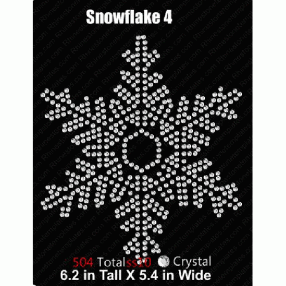 Snowflake 4 Rhinestone Design Download EPS SVG